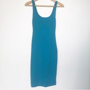 Zara Trafaluc blue casual midi pencil dress